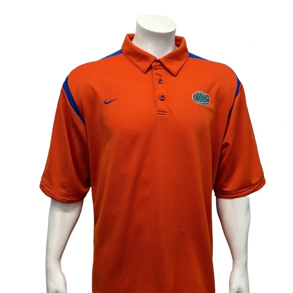 Nike Team University of Florida Gators UF Vintage Embroidered Logo Polo Shirt XL